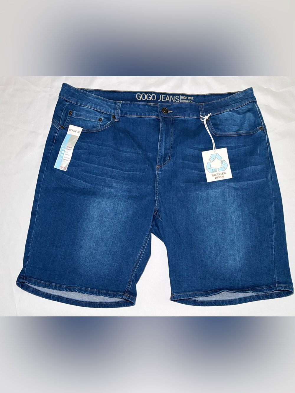 Gogo Jeans High Rise Bermuda Denim Shorts Women’s Plus 24